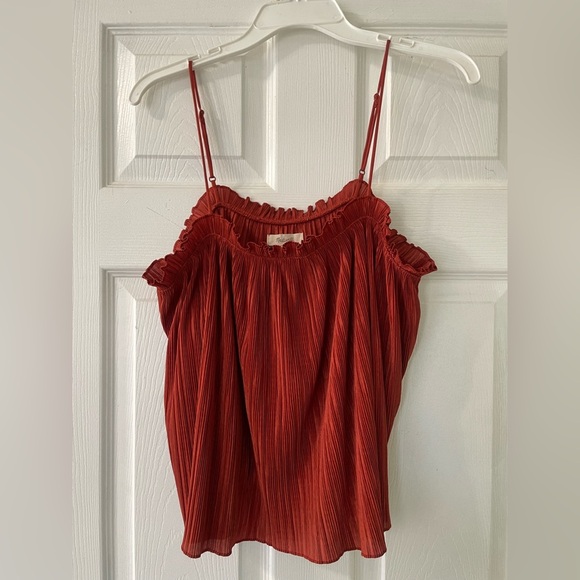 MADEWELL Nicole Pleaded Ruffled Top - Picture 1 of 7